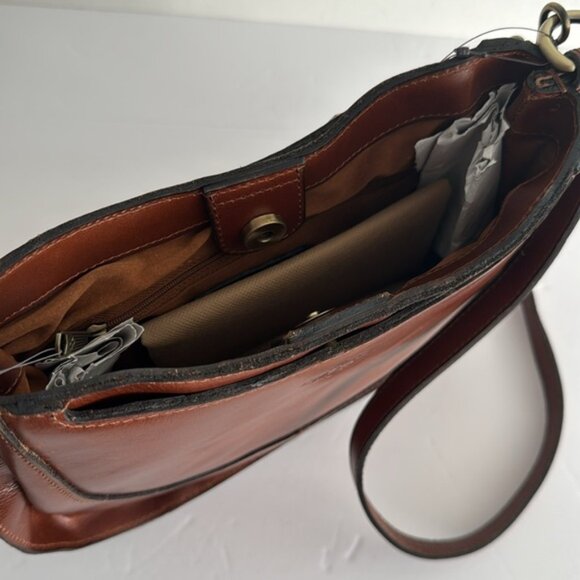 Patricia Nash Caletta Hobo Crossbody Bag Distessed VTG Leather Cognac - Picture 11 of 16